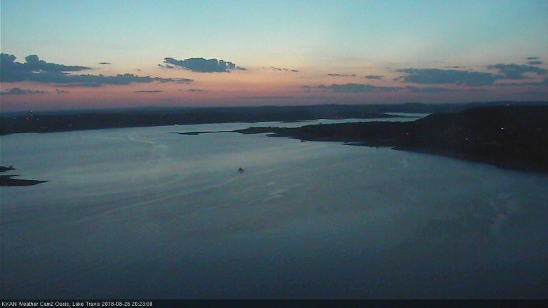 Lake Travis webcam, August 26, 2018 7:25 PM CT