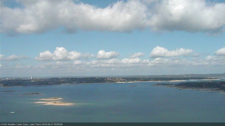 Lake Travis webcam, August 27, 2018 9:00 AM CT