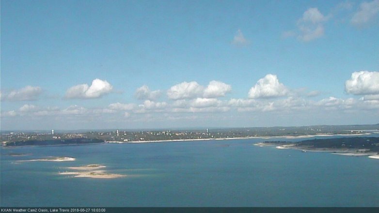 Lake Travis webcam, August 27, 2018 9:05 AM CT