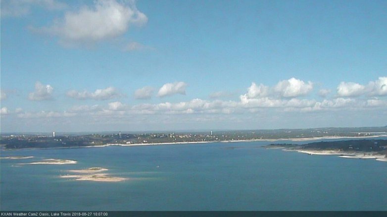 Lake Travis webcam, August 27, 2018 9:10 AM CT