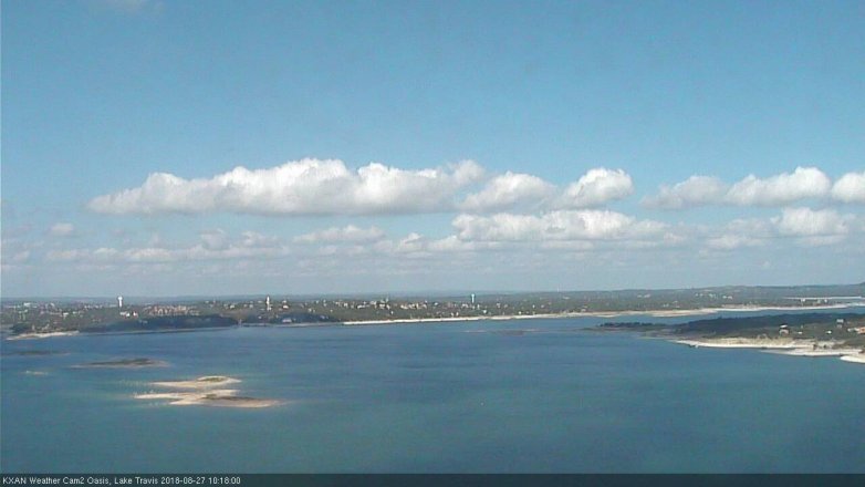 Lake Travis webcam, August 27, 2018 9:20 AM CT