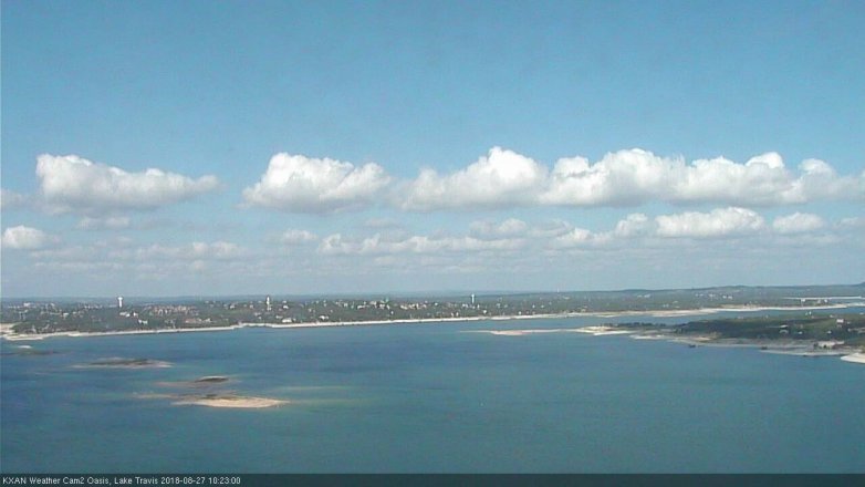 Lake Travis webcam, August 27, 2018 9:25 AM CT