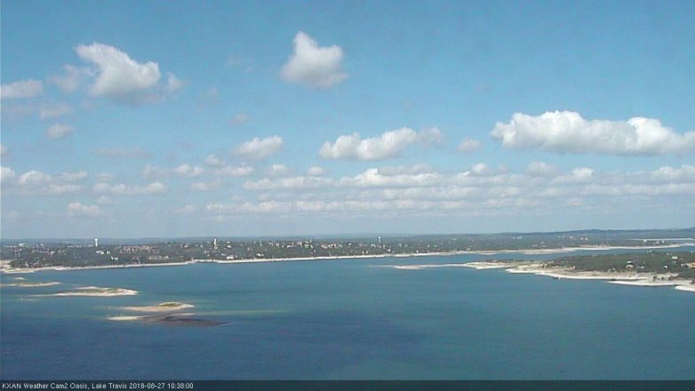 Lake Travis webcam, August 27, 2018 9:40 AM CT