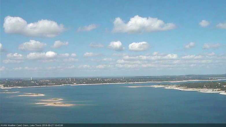 Lake Travis webcam, August 27, 2018 9:45 AM CT