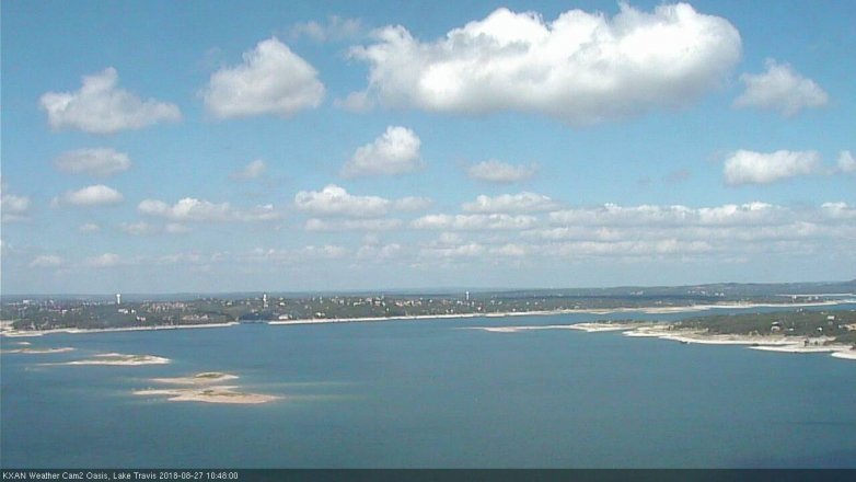 Lake Travis webcam, August 27, 2018 9:50 AM CT