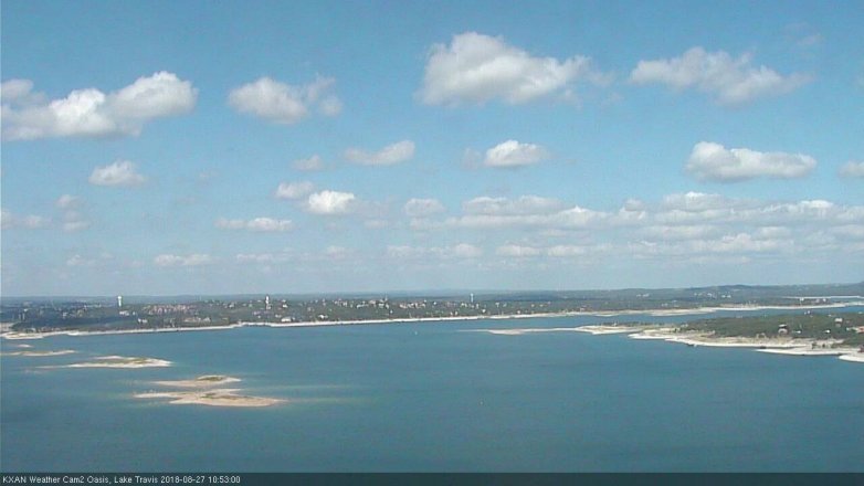 Lake Travis webcam, August 27, 2018 9:55 AM CT