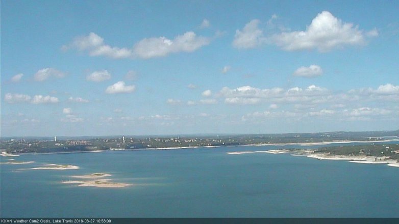 Lake Travis webcam, August 27, 2018 10:00 AM CT