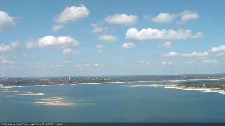 Lake Travis webcam, August 27, 2018 10:10 AM CT