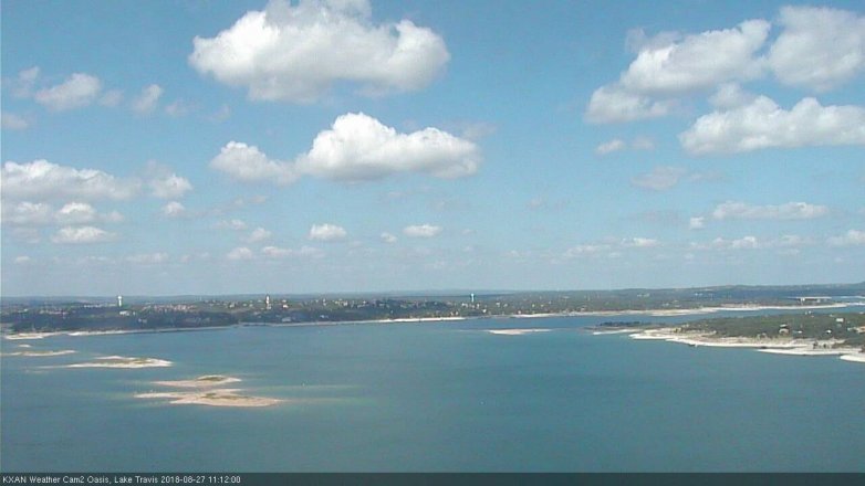 Lake Travis webcam, August 27, 2018 10:15 AM CT