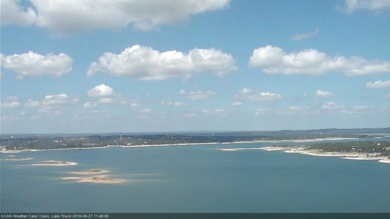 Lake Travis webcam, August 27, 2018 10:50 AM CT
