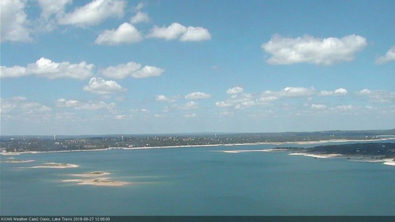 Lake Travis webcam, August 27, 2018 11:10 AM CT