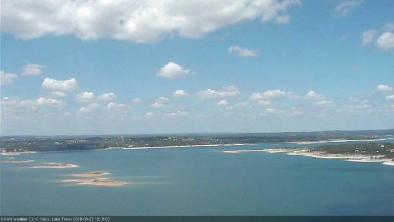 Lake Travis webcam, August 27, 2018 11:20 AM CT