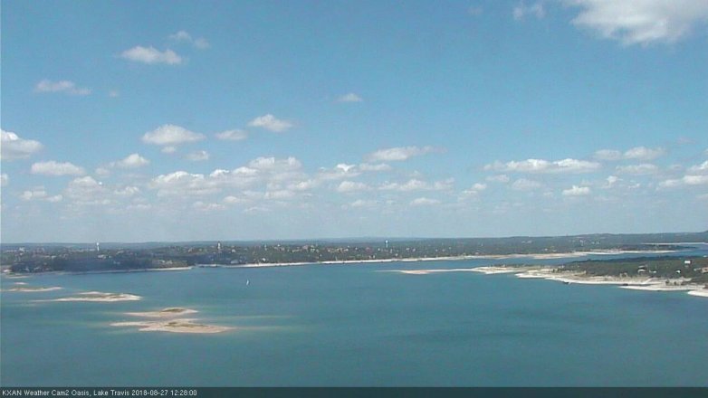 Lake Travis webcam, August 27, 2018 11:30 AM CT