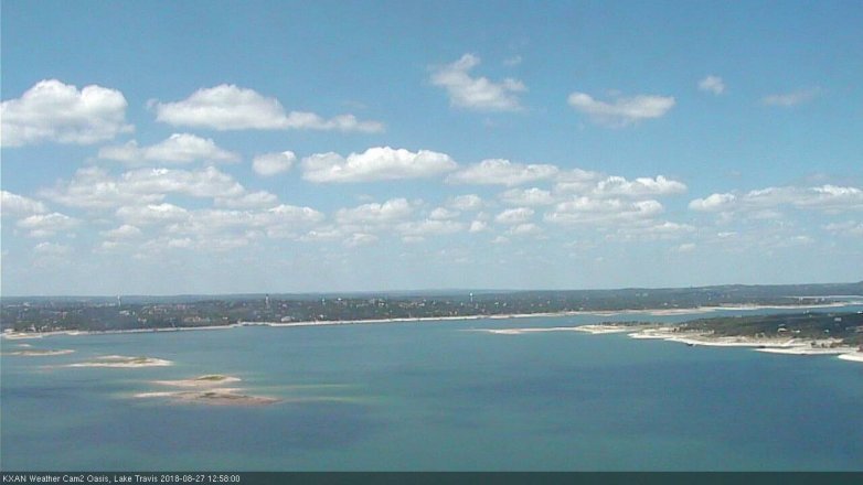 Lake Travis webcam, August 27, 2018 12:00 PM CT