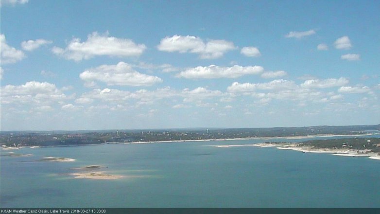 Lake Travis webcam, August 27, 2018 12:05 PM CT