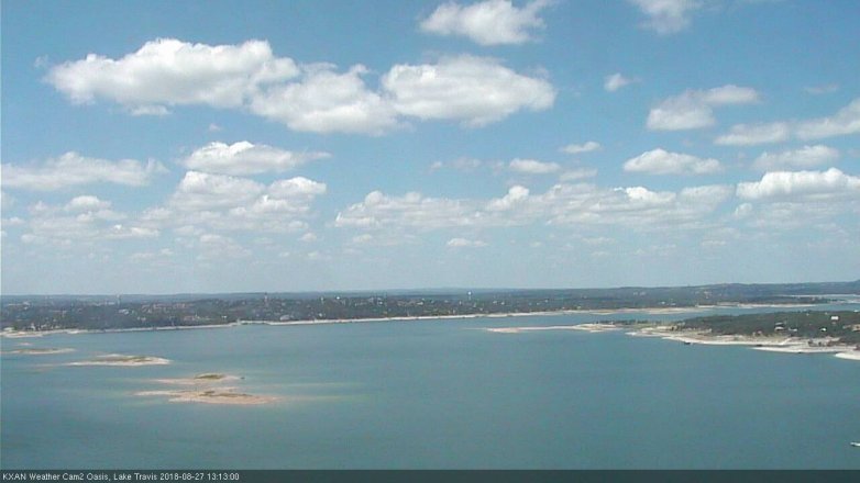Lake Travis webcam, August 27, 2018 12:15 PM CT