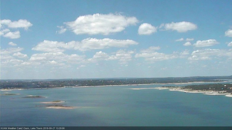Lake Travis webcam, August 27, 2018 12:30 PM CT