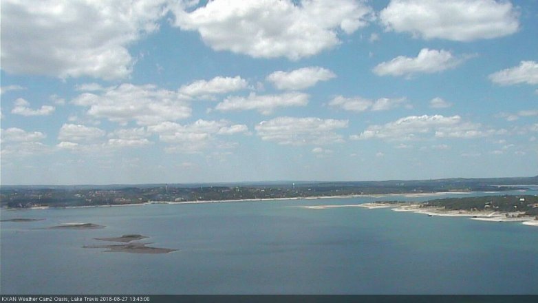 Lake Travis webcam, August 27, 2018 12:45 PM CT