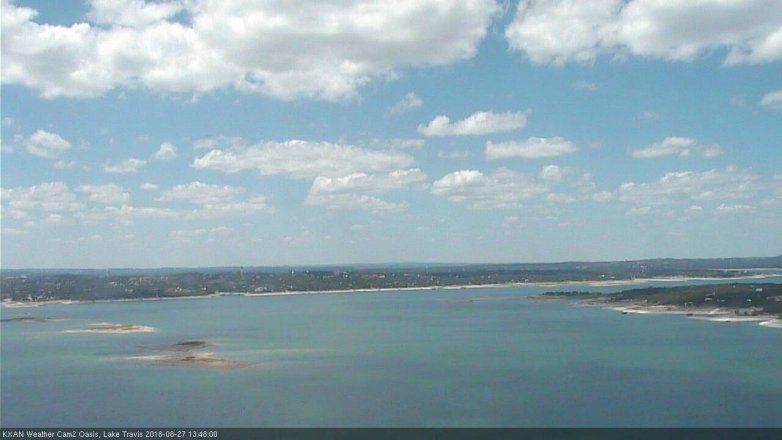 Lake Travis webcam, August 27, 2018 12:50 PM CT