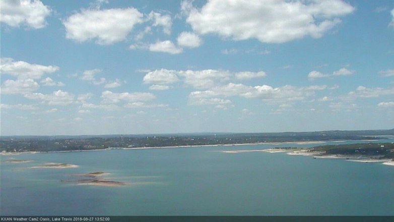 Lake Travis webcam, August 27, 2018 12:55 PM CT