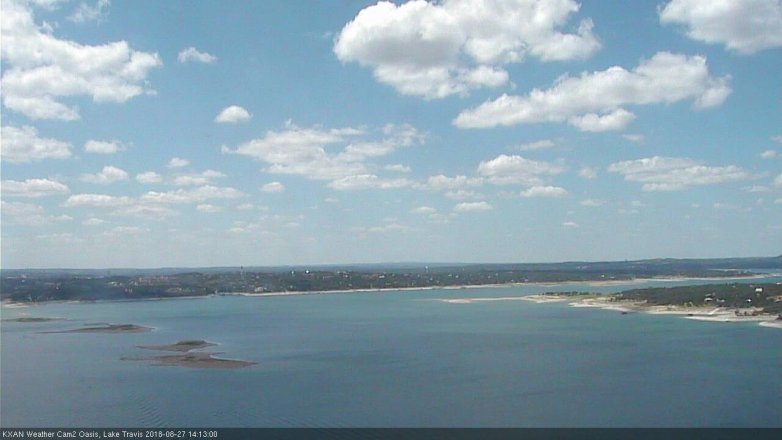 Lake Travis webcam, August 27, 2018 1:15 PM CT