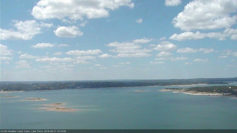 Lake Travis webcam, August 27, 2018 1:20 PM CT