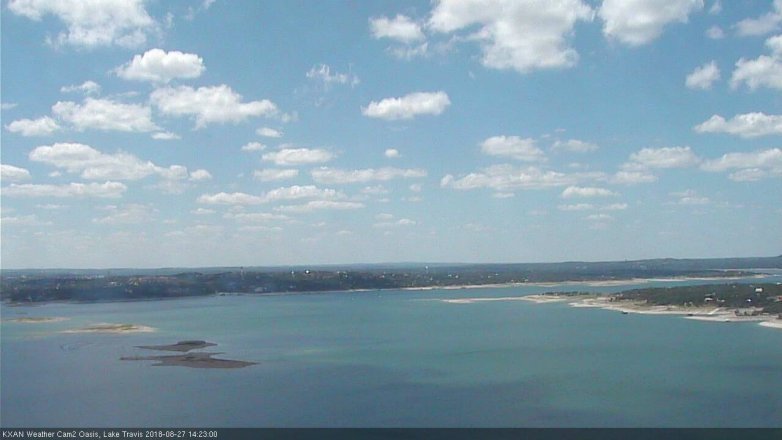 Lake Travis webcam, August 27, 2018 1:25 PM CT