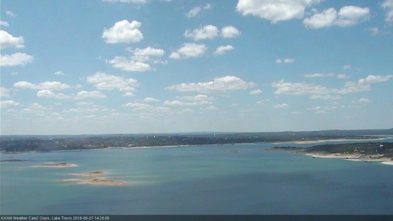 Lake Travis webcam, August 27, 2018 1:30 PM CT