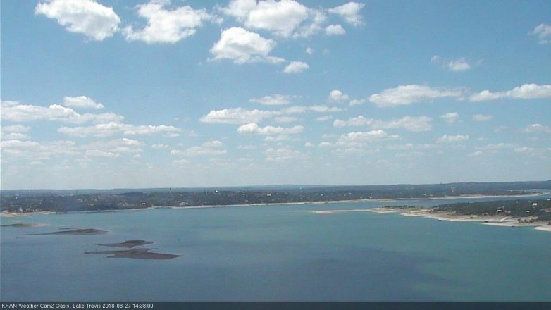 Lake Travis webcam, August 27, 2018 1:40 PM CT