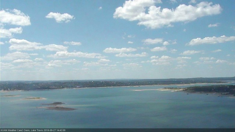 Lake Travis webcam, August 27, 2018 1:45 PM CT