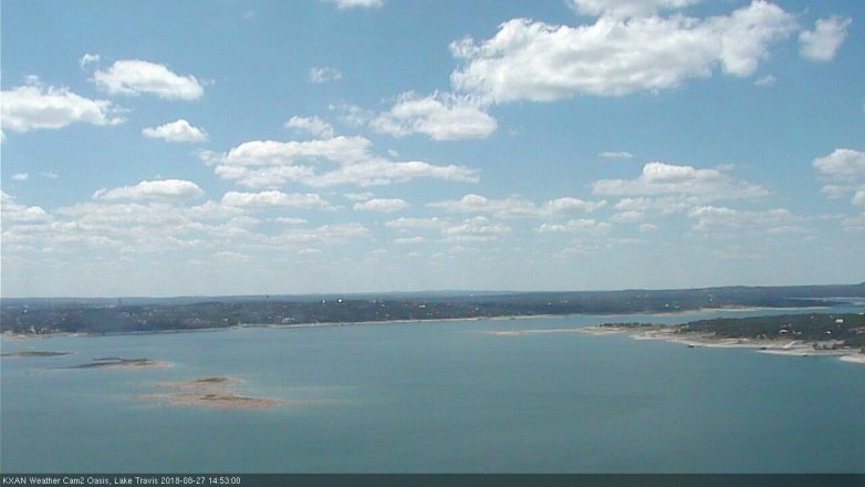 Lake Travis webcam, August 27, 2018 1:55 PM CT