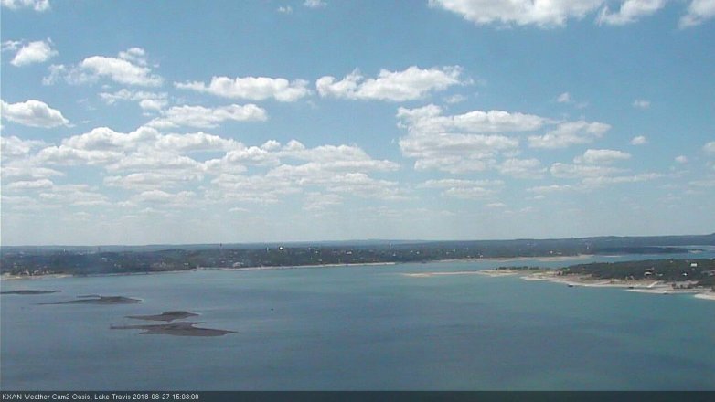 Lake Travis webcam, August 27, 2018 2:05 PM CT