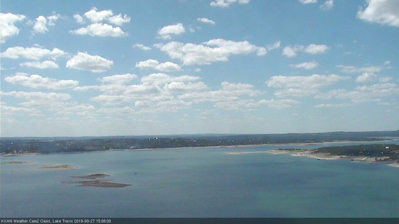 Lake Travis webcam, August 27, 2018 2:10 PM CT