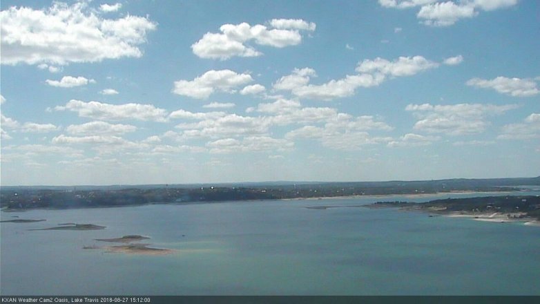 Lake Travis webcam, August 27, 2018 2:15 PM CT