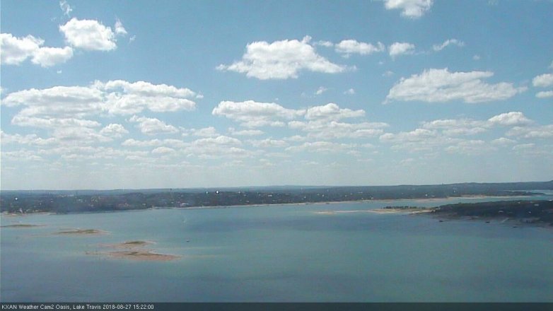 Lake Travis webcam, August 27, 2018 2:25 PM CT