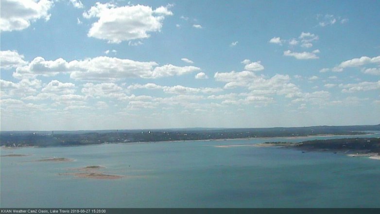 Lake Travis webcam, August 27, 2018 2:30 PM CT