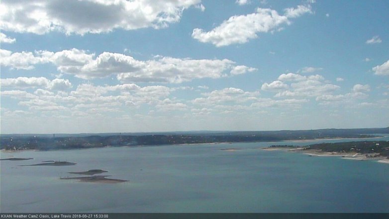 Lake Travis webcam, August 27, 2018 2:35 PM CT