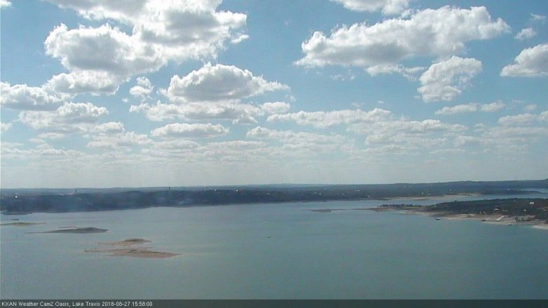 Lake Travis webcam, August 27, 2018 3:00 PM CT