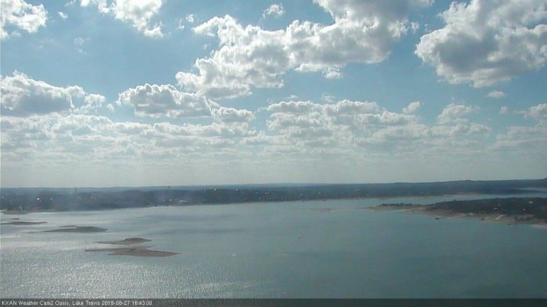 Lake Travis webcam, August 27, 2018 3:45 PM CT
