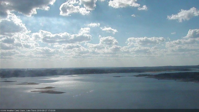 Lake Travis webcam, August 27, 2018 4:05 PM CT