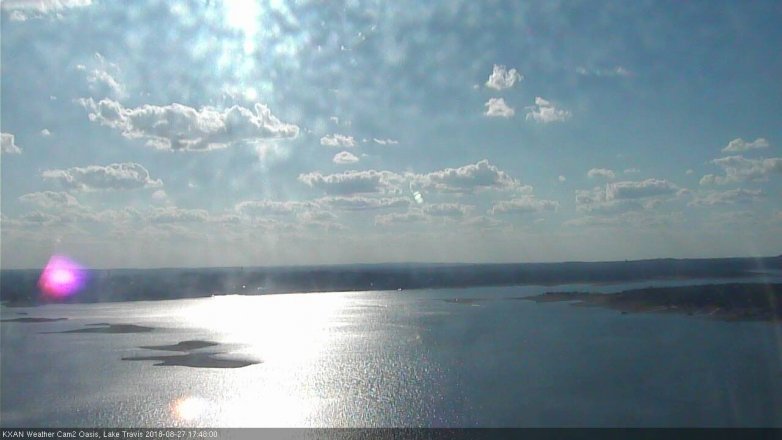 Lake Travis webcam, August 27, 2018 4:50 PM CT