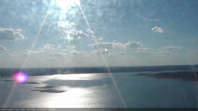 Lake Travis webcam, August 27, 2018 4:55 PM CT
