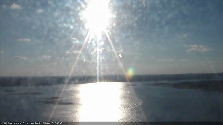 Lake Travis webcam, August 27, 2018 5:45 PM CT