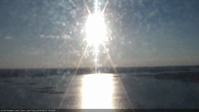 Lake Travis webcam, August 27, 2018 6:05 PM CT