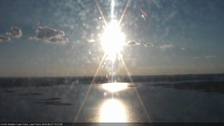 Lake Travis webcam, August 27, 2018 6:15 PM CT