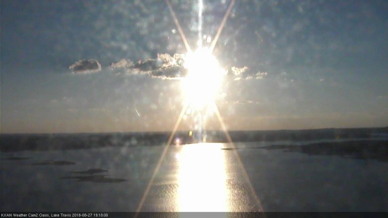 Lake Travis webcam, August 27, 2018 6:20 PM CT