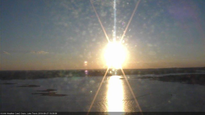 Lake Travis webcam, August 27, 2018 6:40 PM CT