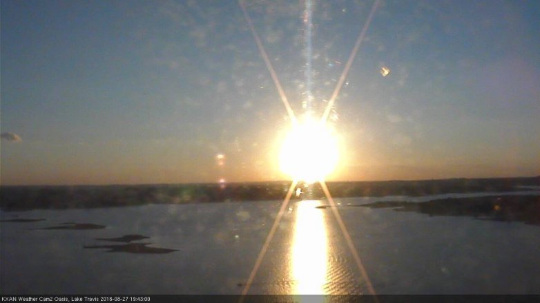 Lake Travis webcam, August 27, 2018 6:45 PM CT
