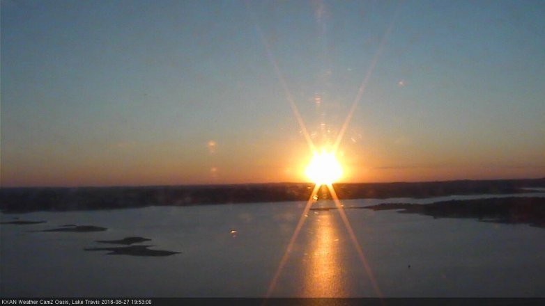 Lake Travis webcam, August 27, 2018 6:55 PM CT