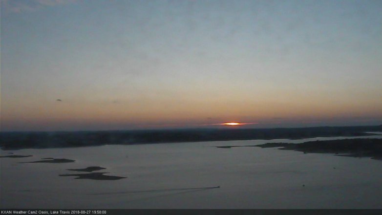 Lake Travis webcam, August 27, 2018 7:00 PM CT